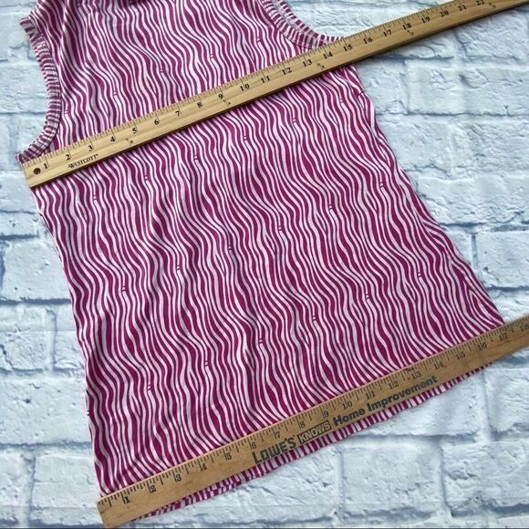 Lilly Pulitzer Pink and White Zebra Print Sleeveless V-Neck Top Tank Top Size XS - Picture 4 of 7